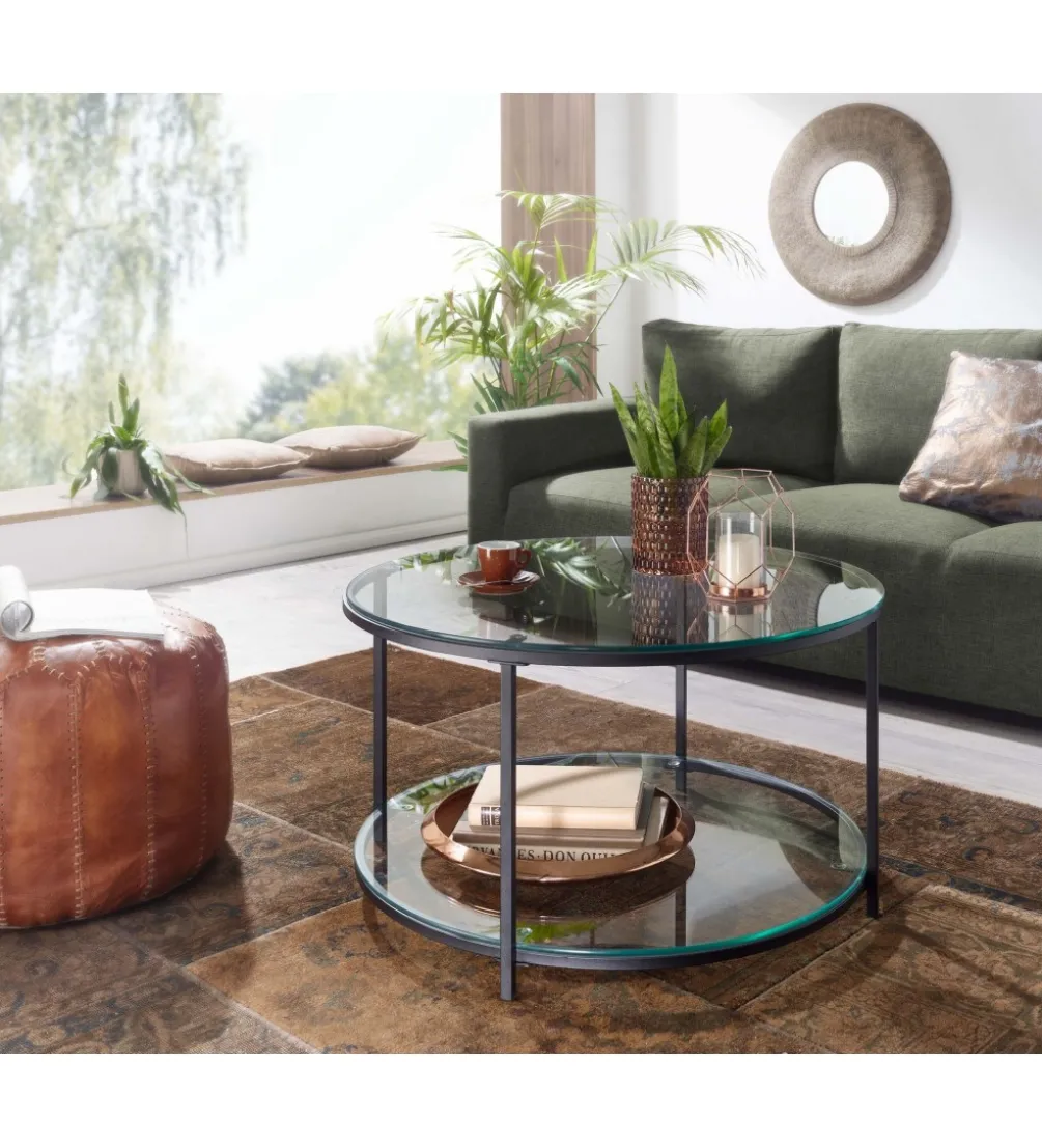 Stolik kawowy CALVIA 80 cm transparentny