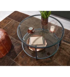 Stolik kawowy CALVIA 80 cm transparentny
