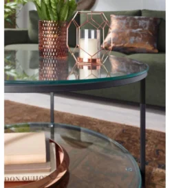 Stolik kawowy CALVIA 80 cm transparentny