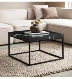 Stolik kawowy CAZANAD 60 cm w optyce marmuru