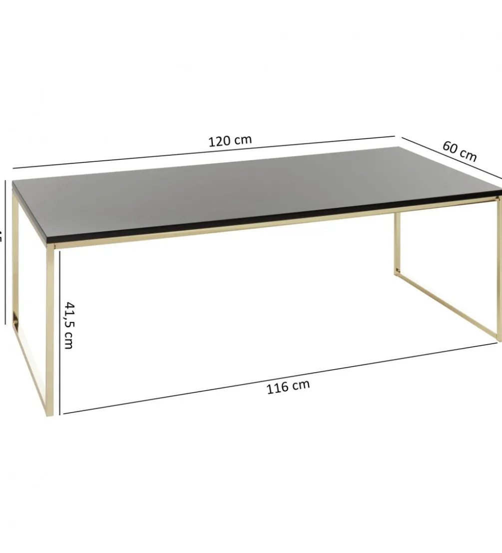 Stolik kawowy CELLA 120 cm czarno złoty