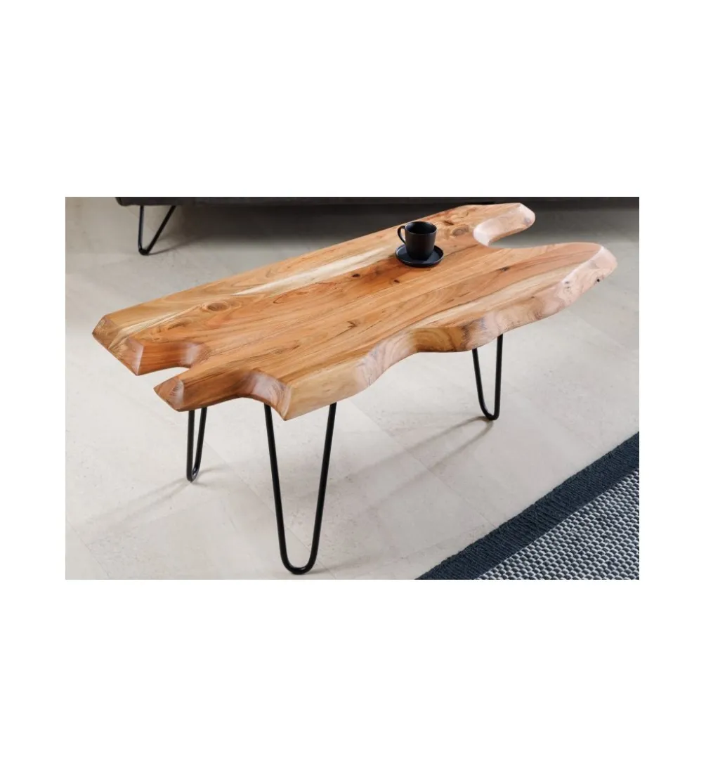 Stolik kawowy CESME 100 cm drewno akacja