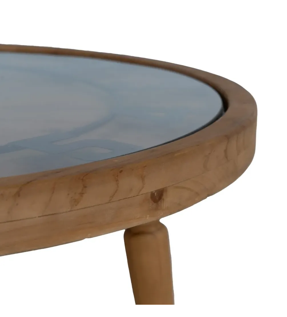 Stolik kawowy CLOCKY 80 cm drewno jodła