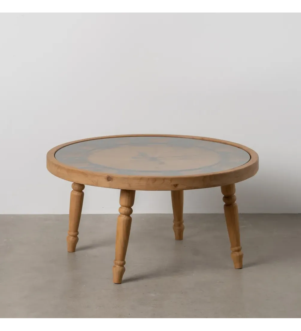 Stolik kawowy CLOCKY 80 cm drewno jodła