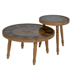 Stolik kawowy CLOCKY 80 cm drewno jodła