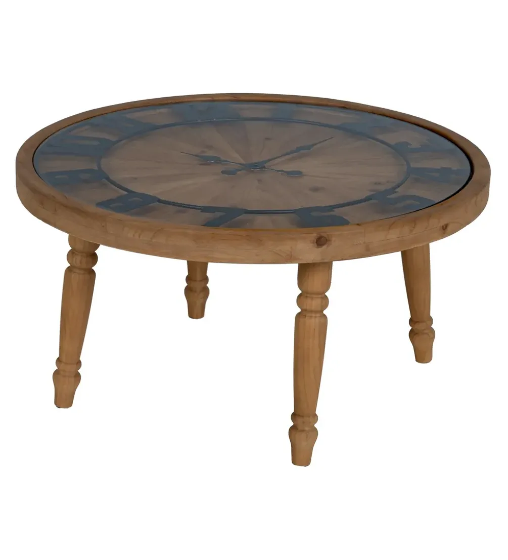 Stolik kawowy CLOCKY 80 cm drewno jodła