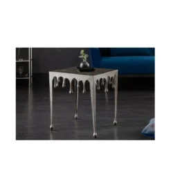 Stolik Kawowy 50 cm Mystic Liquid Line Srebrny