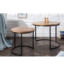 Stolik kawowy CRAFT Elements zestaw 2 naturalny Mango
