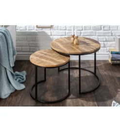 Stolik kawowy CRAFT Elements zestaw 2 naturalny Mango