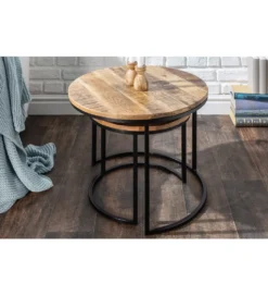 Stolik kawowy CRAFT Elements zestaw 2 naturalny Mango