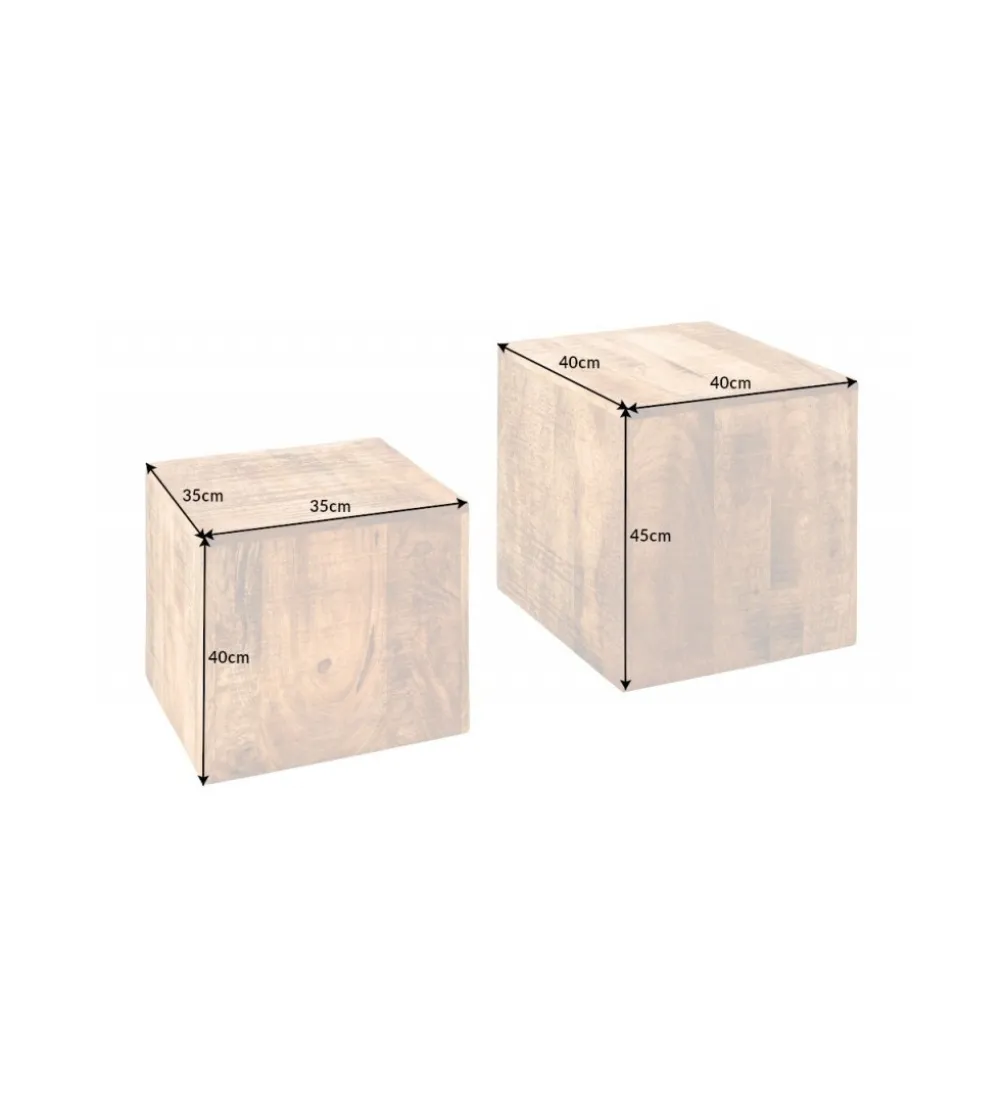 Stolik kawowy Craft FERNANDO set 2 drewno mango