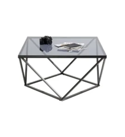 Stolik kawowy CRISTALLO 80 cm czarny grafit