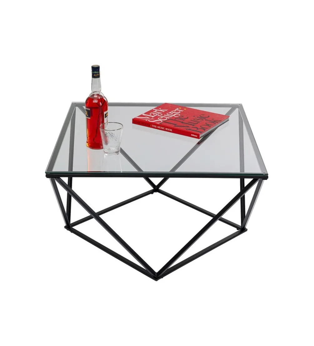 Stolik kawowy CRISTALLO 80 cm x 80 cm czarny