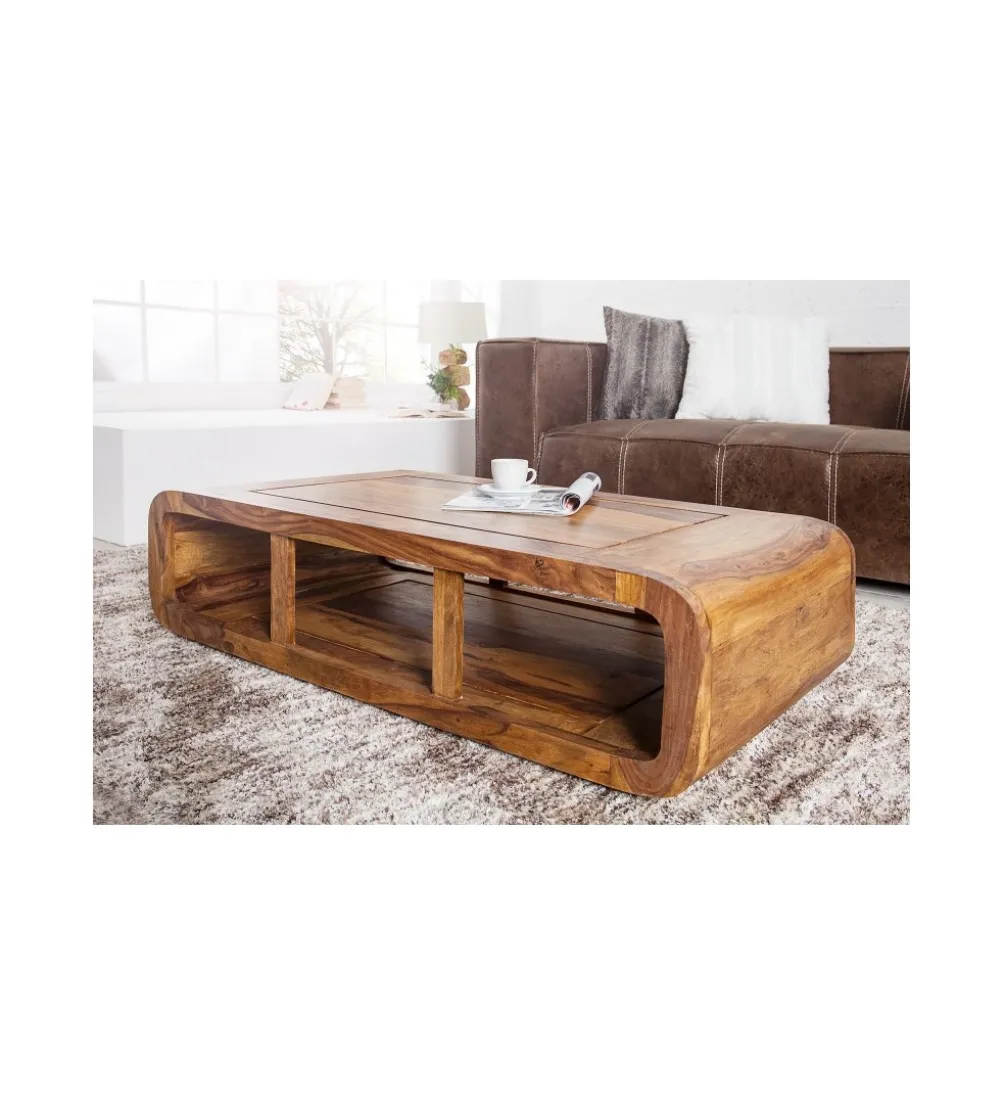 Stolik kawowy Curved 100 cm drewno Sheesham