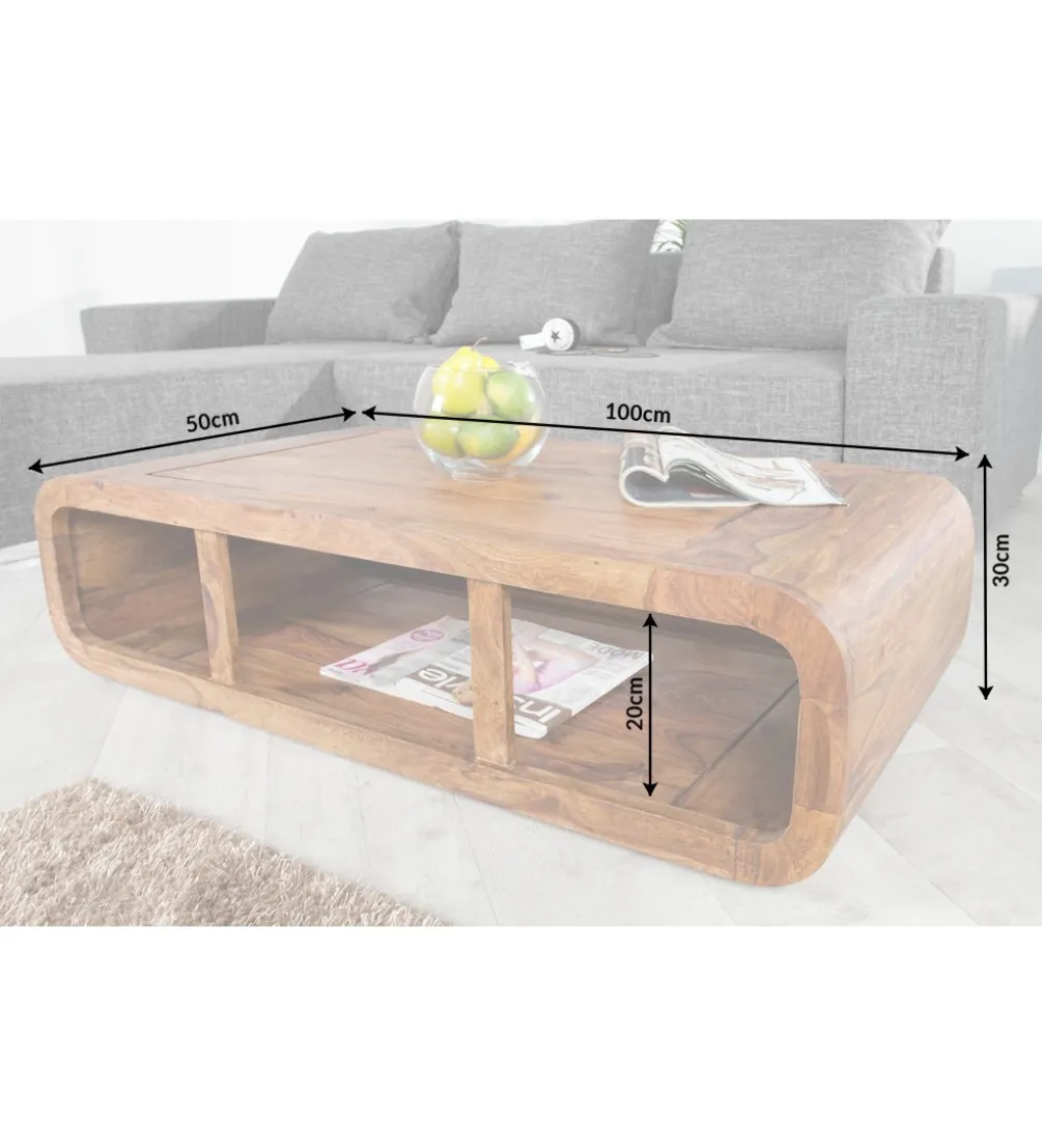 Stolik kawowy Curved 100 cm drewno Sheesham