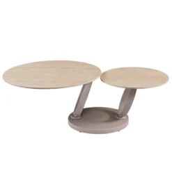 Stolik kawowy DANCING RINGS 135 cm ceramika w optyce trawertynu
