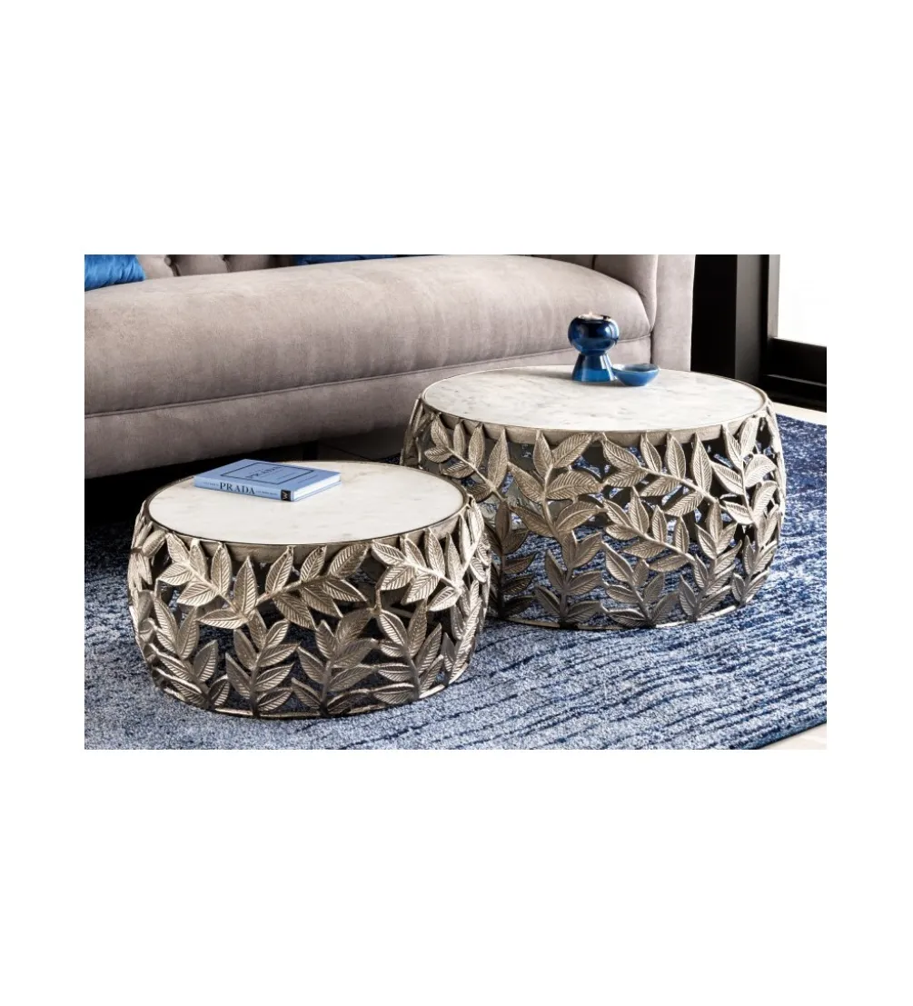 Stolik kawowy DEMETER set 2 srebrny