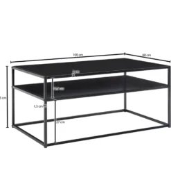Stolik kawowy DEMIT 100 cm czarny