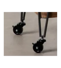 Stolik kawowy DEST 62 cm drewno kauczuk na kółkach