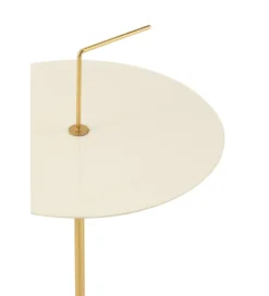 Stolik kawowy DISK 30 cm biało złoty