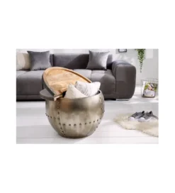 Stolik kawowy Drump Storage 68 cm z blatem z drewna Mango