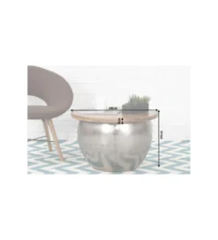 Stolik kawowy Drump Storage 68 cm drewno mango