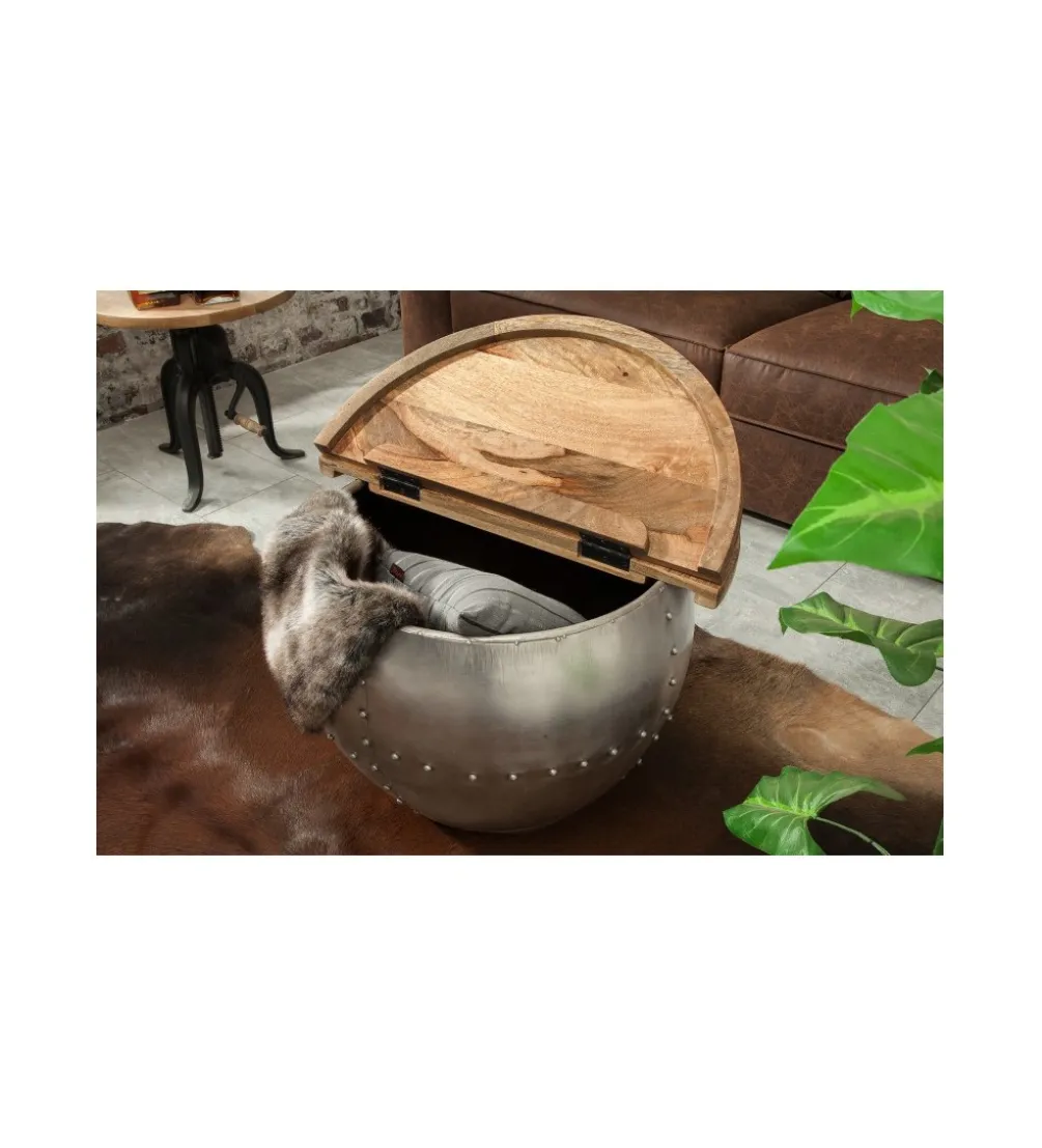 Stolik kawowy Drump Storage 68 cm drewno mango