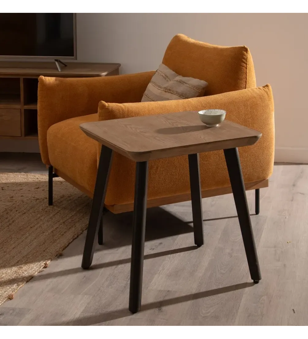 Stolik kawowy EDENSA 60 cm naturalny czarny