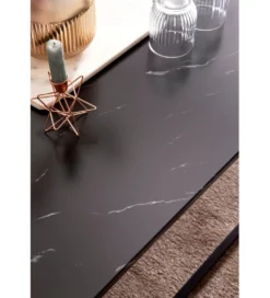 Stolik kawowy ERISA 100 cm w optyce czarnego marmuru
