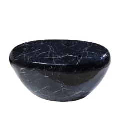 Stolik kawowy EROCK 75 cm w optyce czarnego marmuru