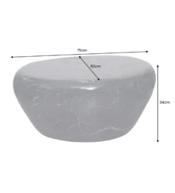 Stolik kawowy EROCK 75 cm w optyce czarnego marmuru