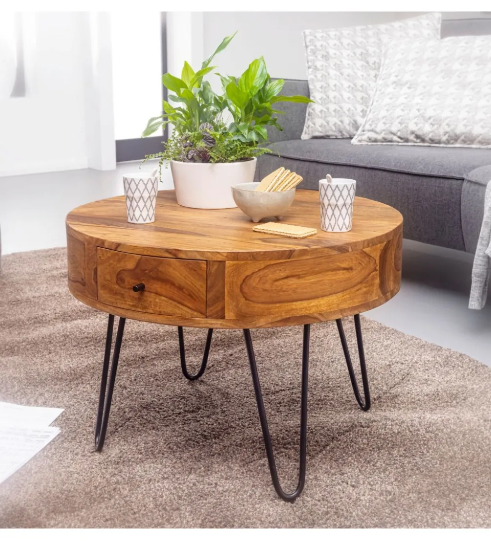 Stolik kawowy ESPERIA 60 cm drewno sheesham