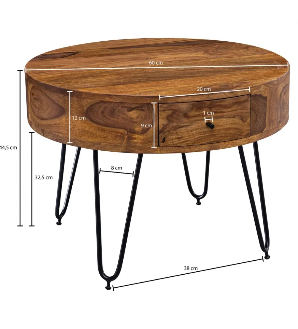 Stolik kawowy ESPERIA 60 cm drewno sheesham