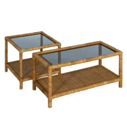 Stolik kawowy ESTAZ 90 cm naturalny ratan