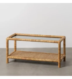 Stolik kawowy ESTAZ 90 cm naturalny ratan