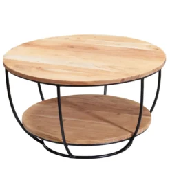 Stolik kawowy EZEF 60 cm drewno akacja