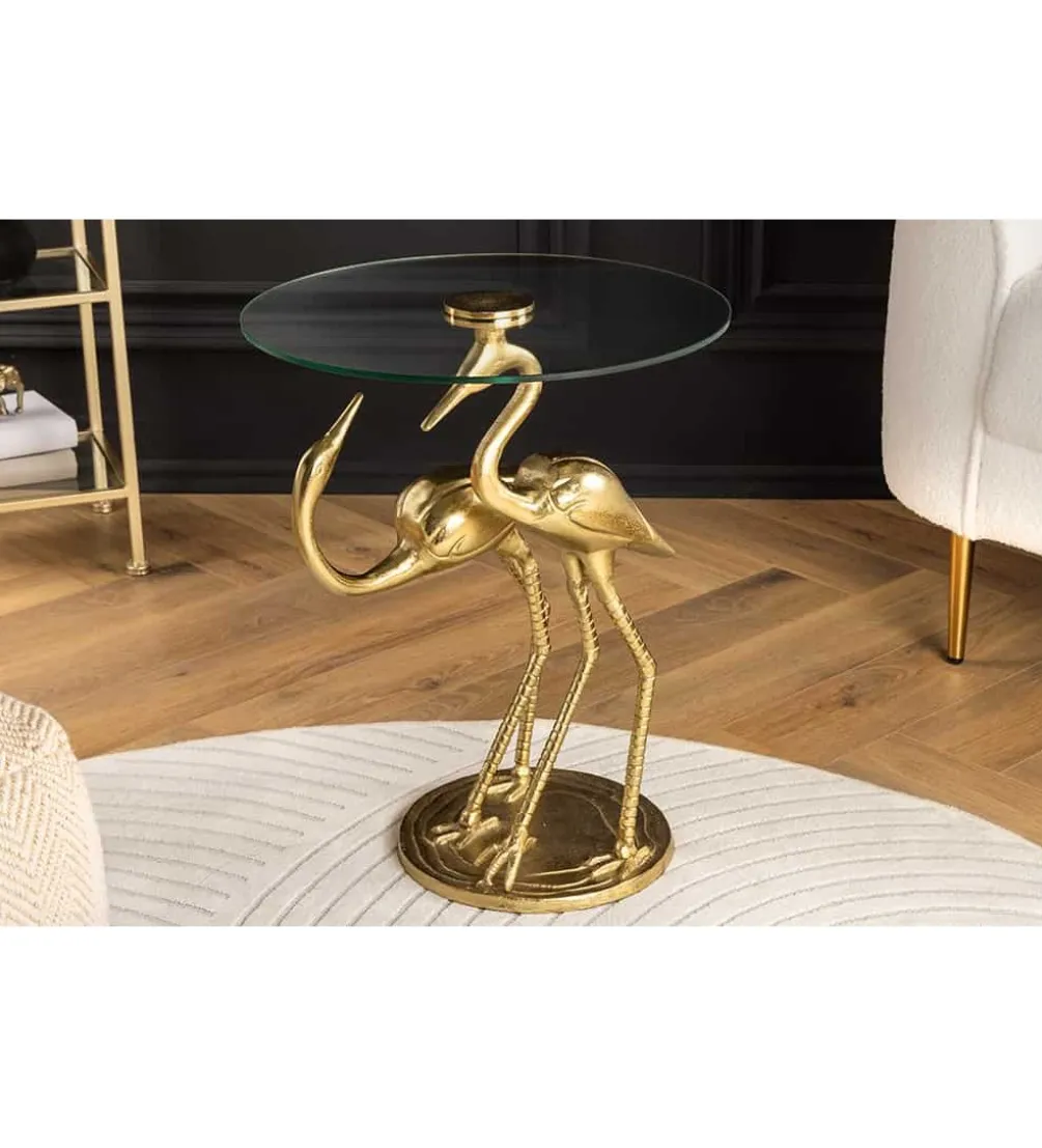 Stolik kawowy FLAMINGO 40 cm złoty