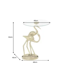Stolik kawowy FLAMINGO 40 cm złoty