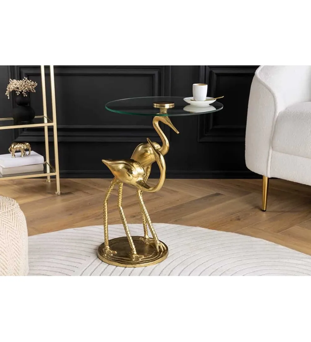 Stolik kawowy FLAMINGO 40 cm złoty