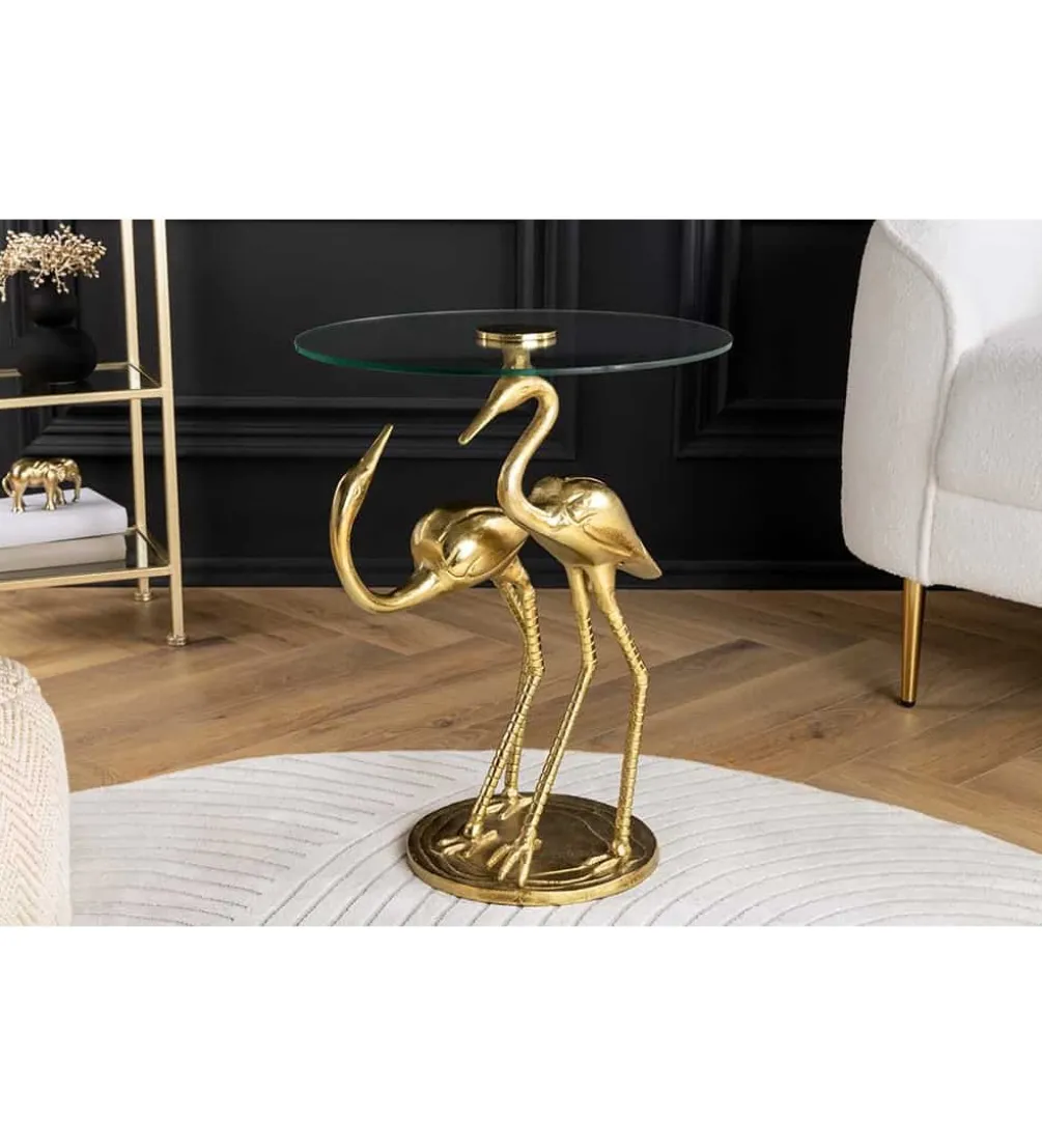 Stolik kawowy FLAMINGO 40 cm złoty