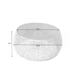 Stolik kawowy FLANK Leaf 73 cm srebrny