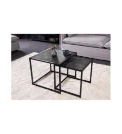 Stolik kawowy FONTERA set 2 w optyce marmuru