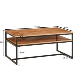 Stolik kawowy FUNI 100 cm drewno akacja
