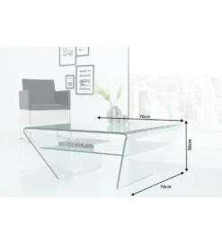 Stolik kawowy GEISTER Fantome 70 cm szklany