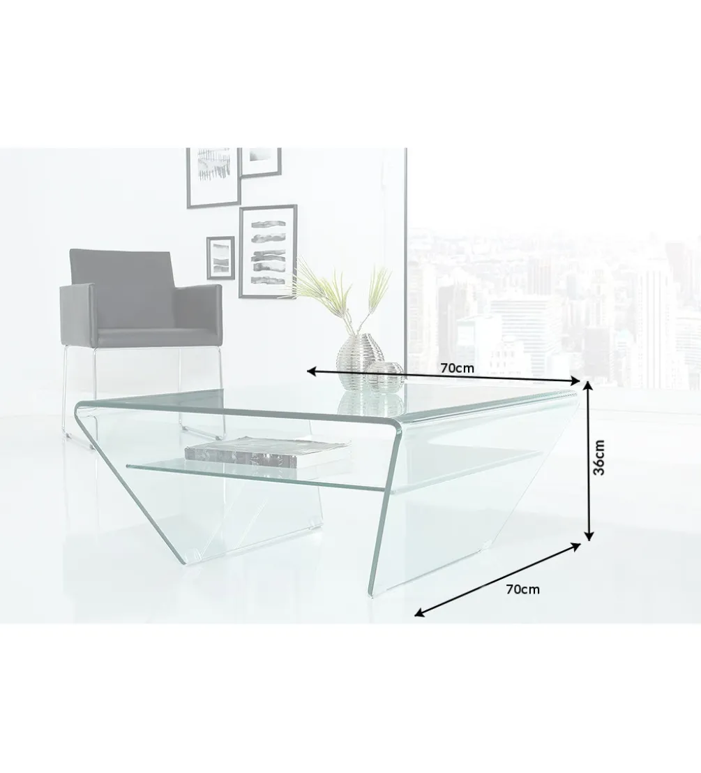 Stolik kawowy GEISTER Fantome 70 cm szklany