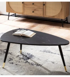 Stolik kawowy GINEVRA 90 cm w optyce czarnego marmuru