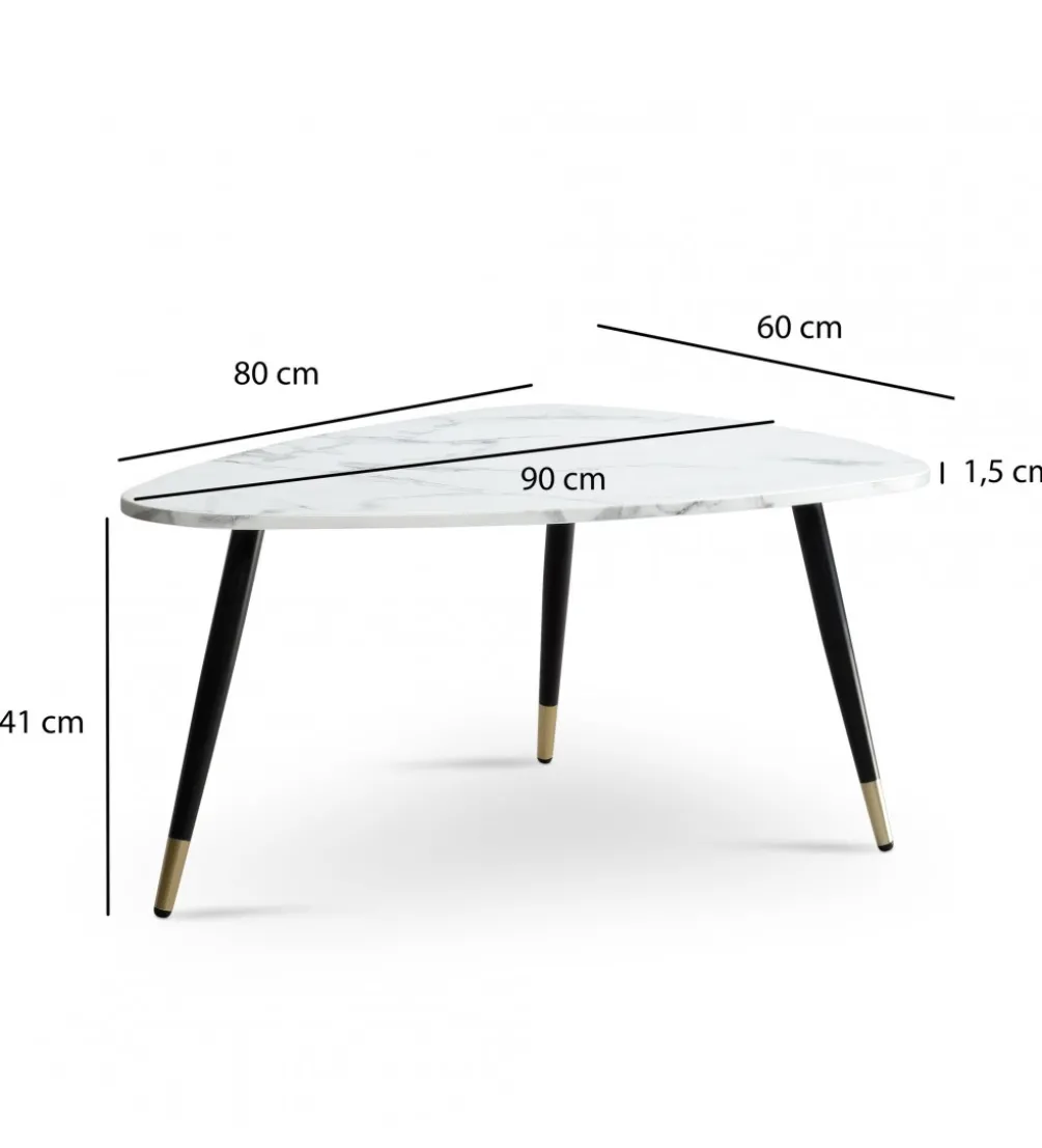 Stolik kawowy GINEVRA 90 cm w optyce białego marmuru