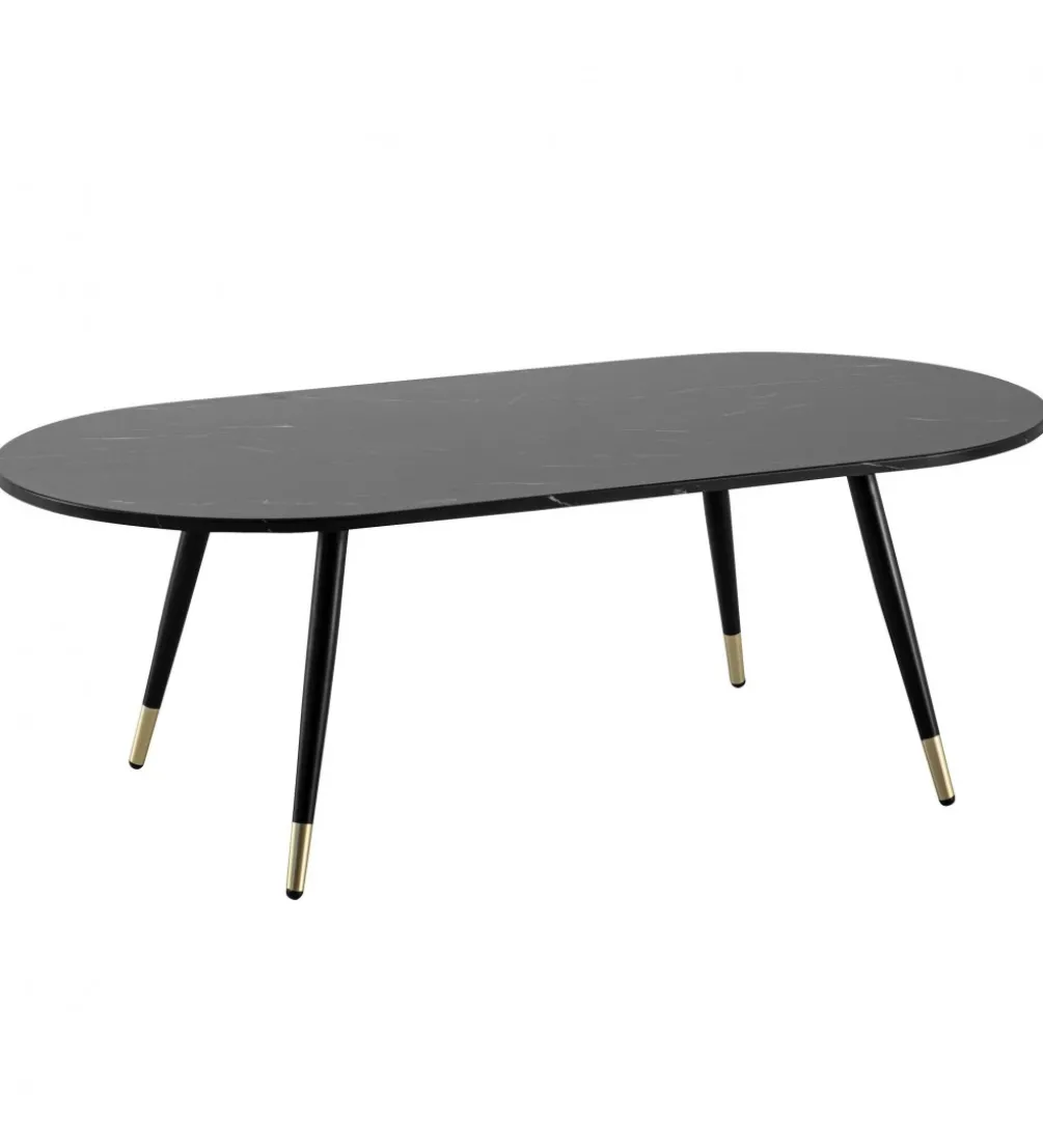 Stolik kawowy GINEVRA 120 cm w optyce czarnego marmuru