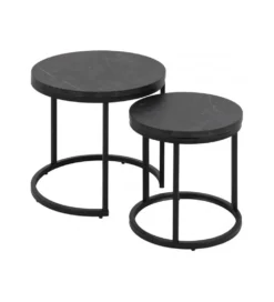 Stolik kawowy GIRON set 2 w optyce marmuru