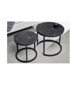 Stolik kawowy GIRON set 2 w optyce marmuru